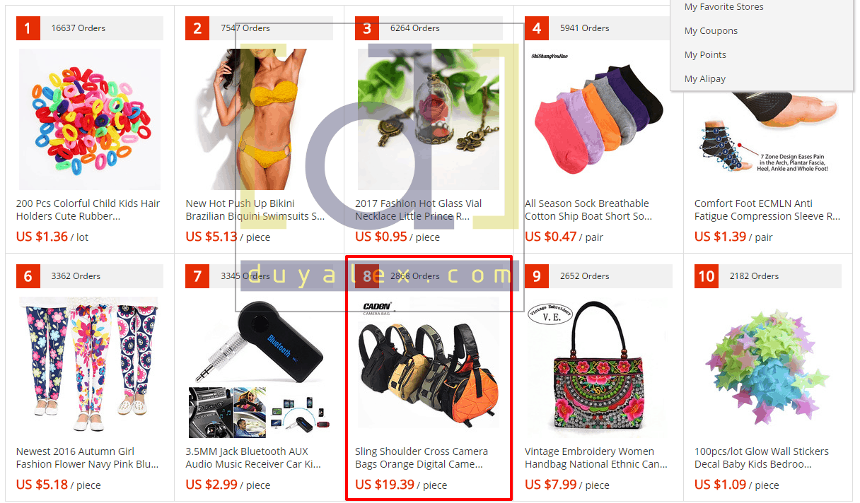 tim san pham tren aliexpress