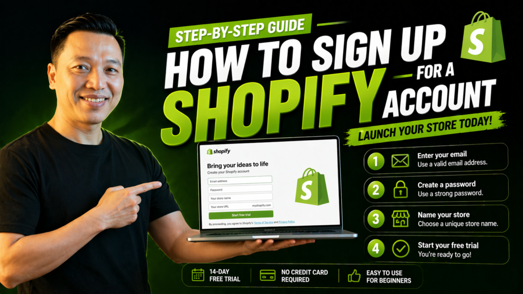 Instructions for registering a Shopify account
