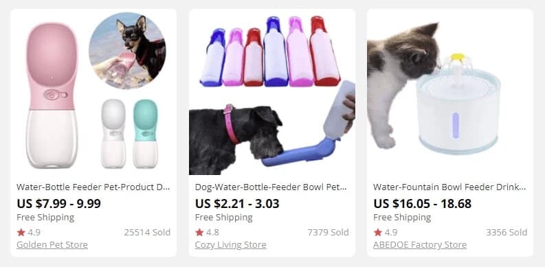 pet feeder niche dropshipping 2021 png