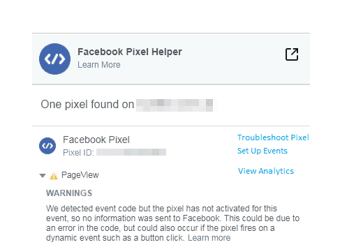 facebook pixel helper 