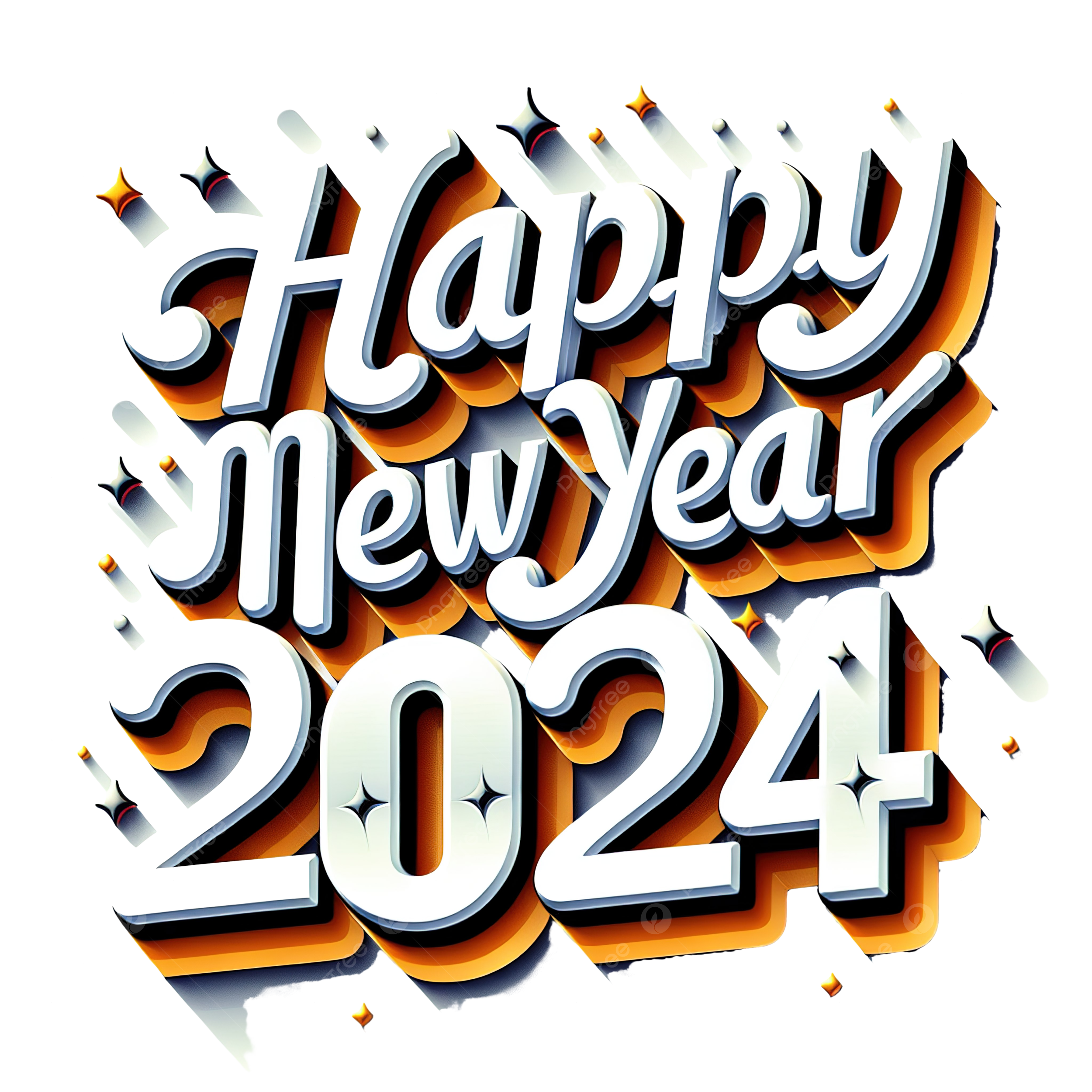 pngtree happy new year 2024 cute text effects style png image 14091922