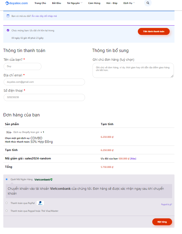 thanh toan dropshipping shopify 2