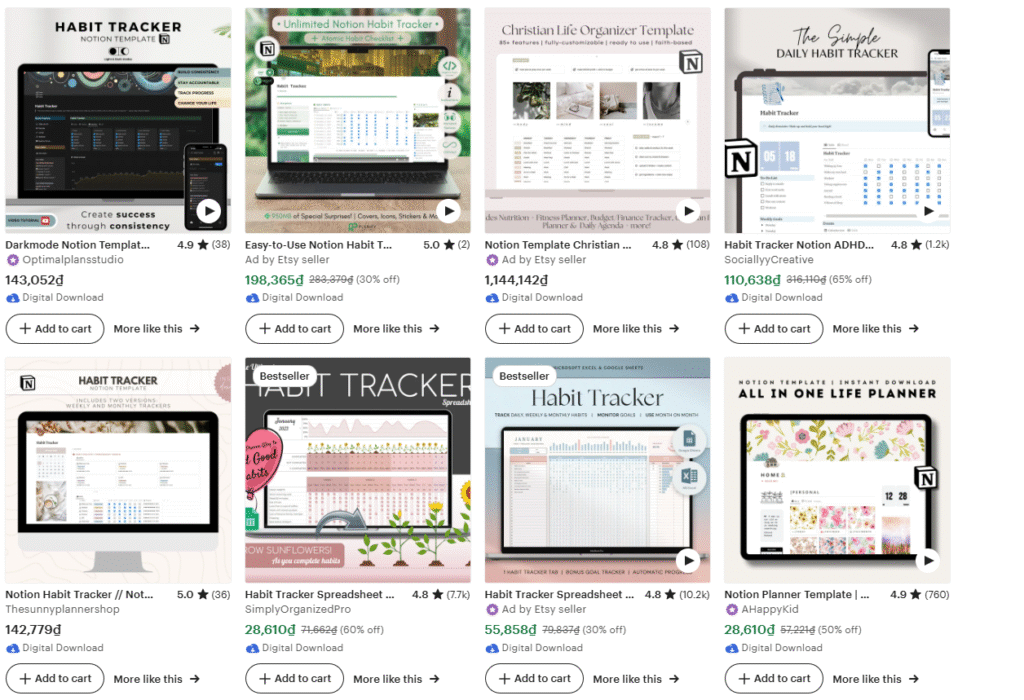 san pham so tren etsy