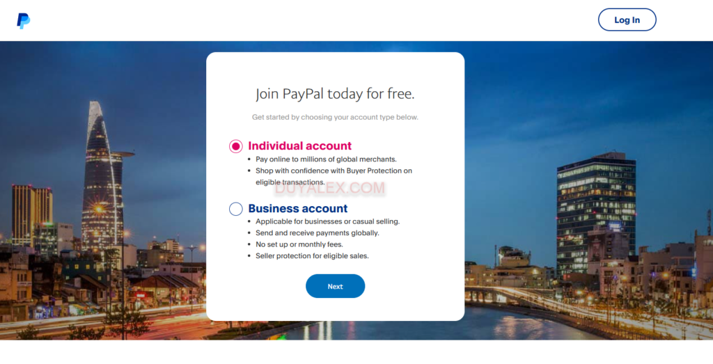 Phân biệt hai loại tài khoản Paypal csa nhân và doanh nghiệp