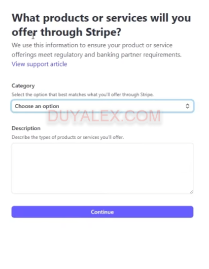 Mô tả về sản phẩm hoặc dịch vụ của bạn với Stripe.