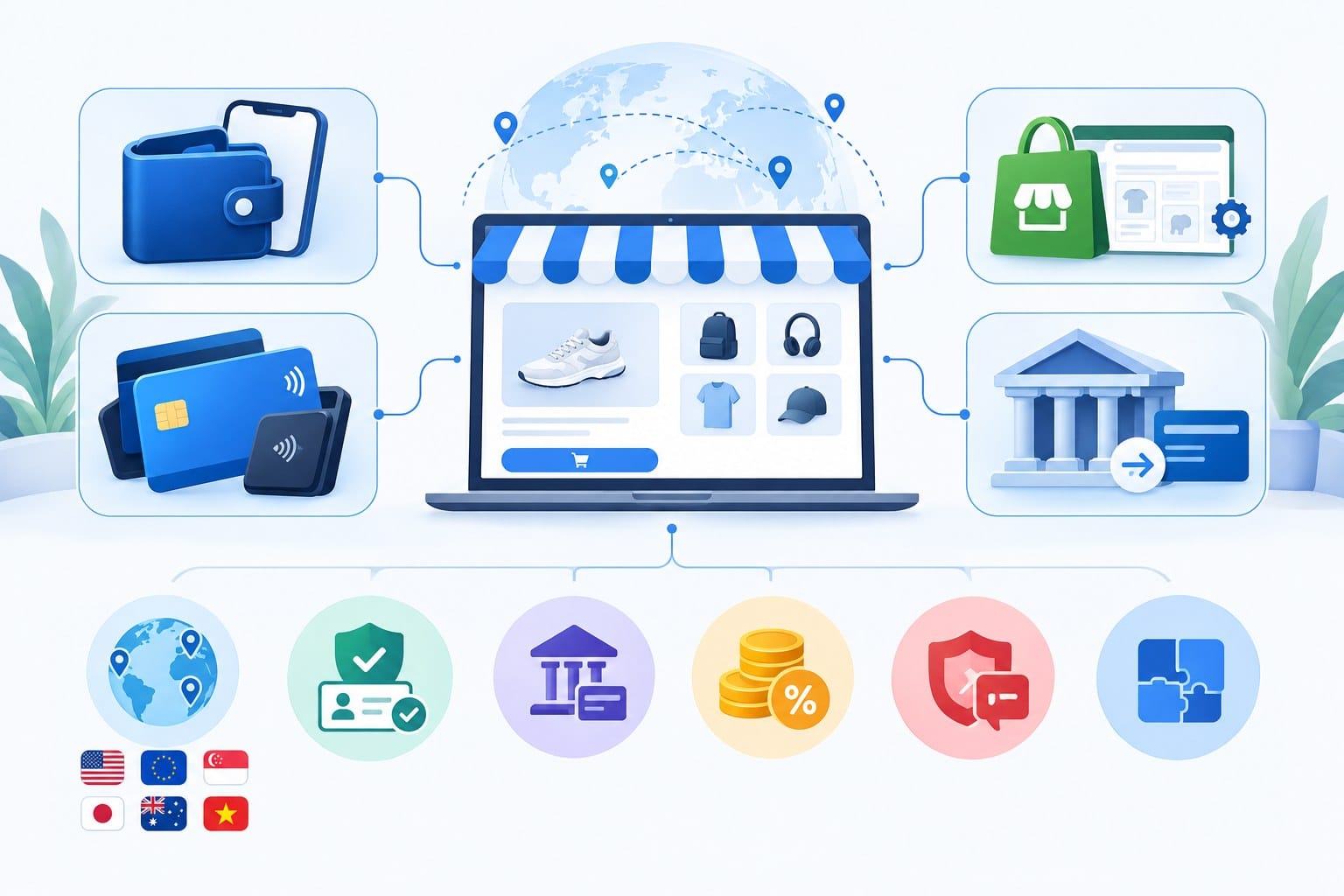Cách chọn cổng thanh toán Shopify theo quốc gia, hồ sơ và ngân hàng